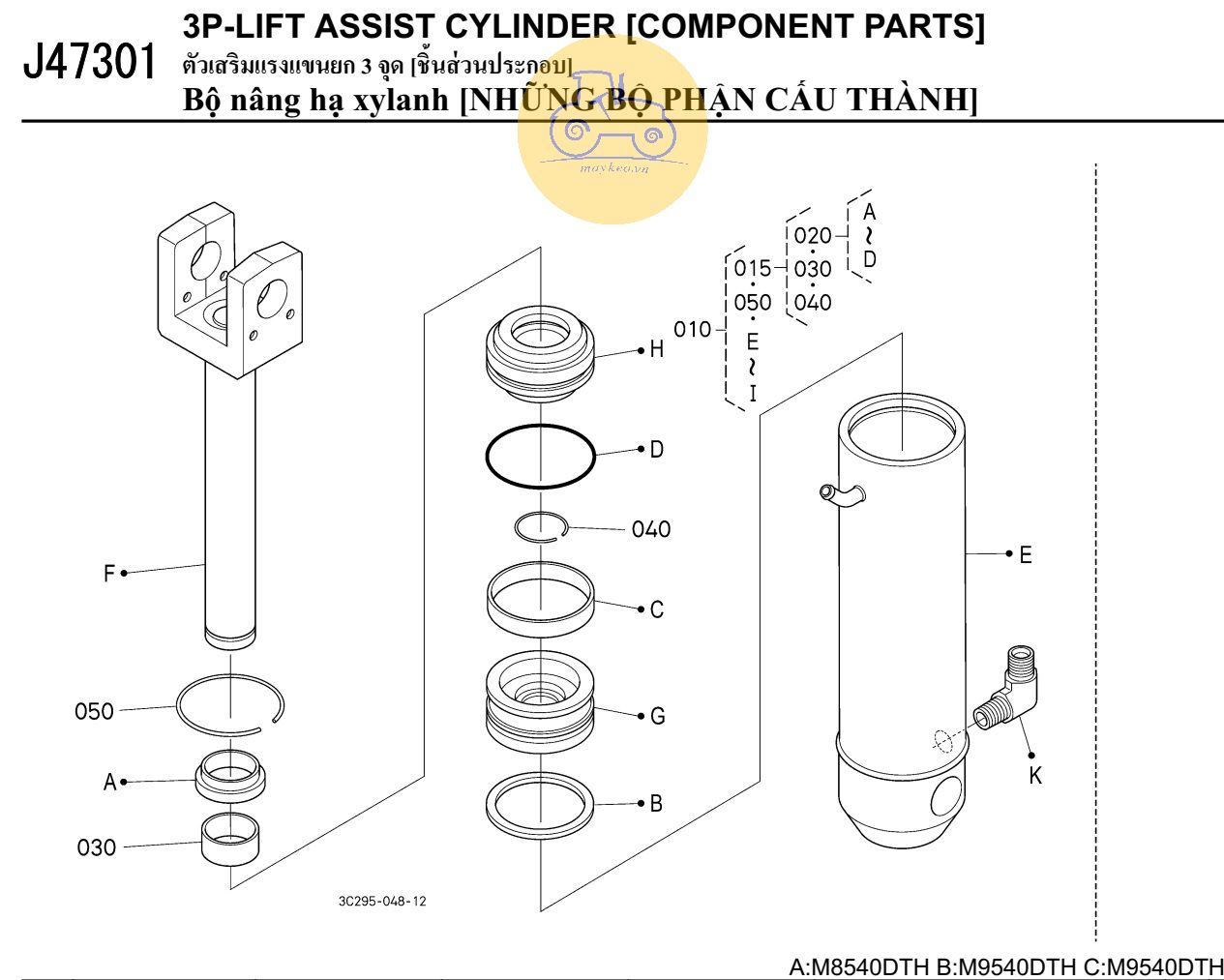 Các bộ phận xylanh hỗ trợ nâng 1